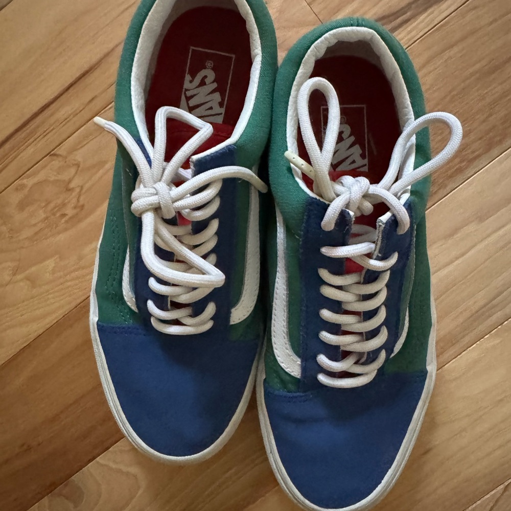 Vans Men's Green and Blue Sneakers